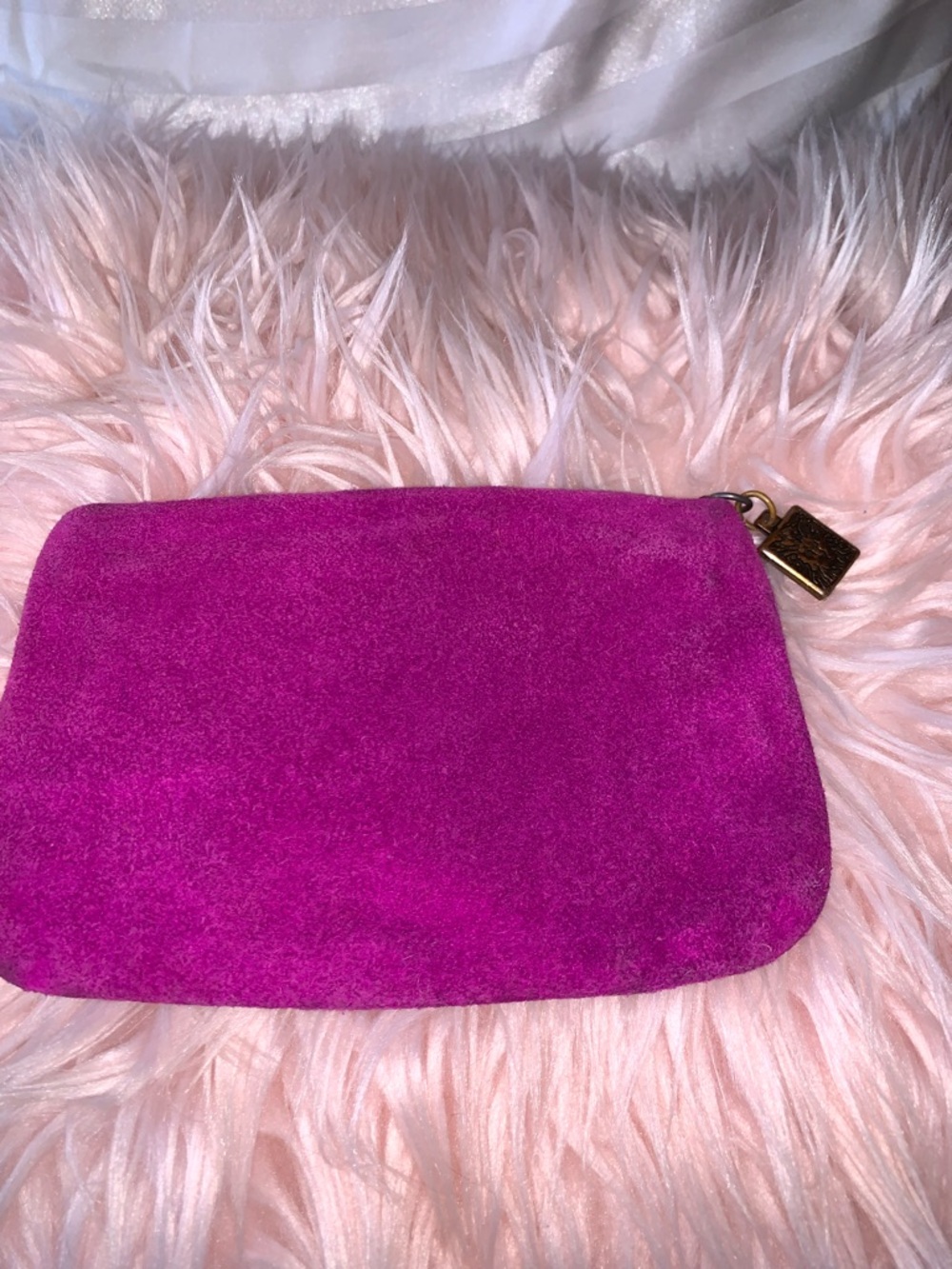 🩷ANNE KLEIN🩷VINTAGE SUEDE LION EMBOSSED POUCH. - Picture 8 of 8